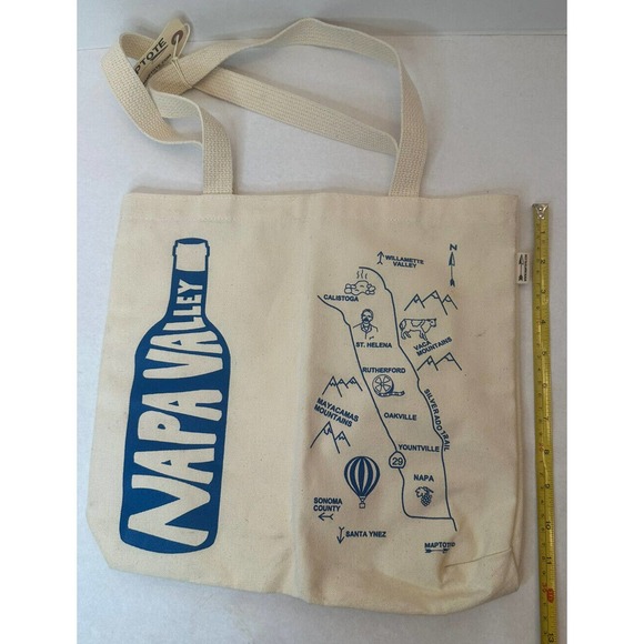 Maptote Napa Valley CA Double Wine Bottle Two Compartment Tote Bag Made in USA - Picture 11 of 12